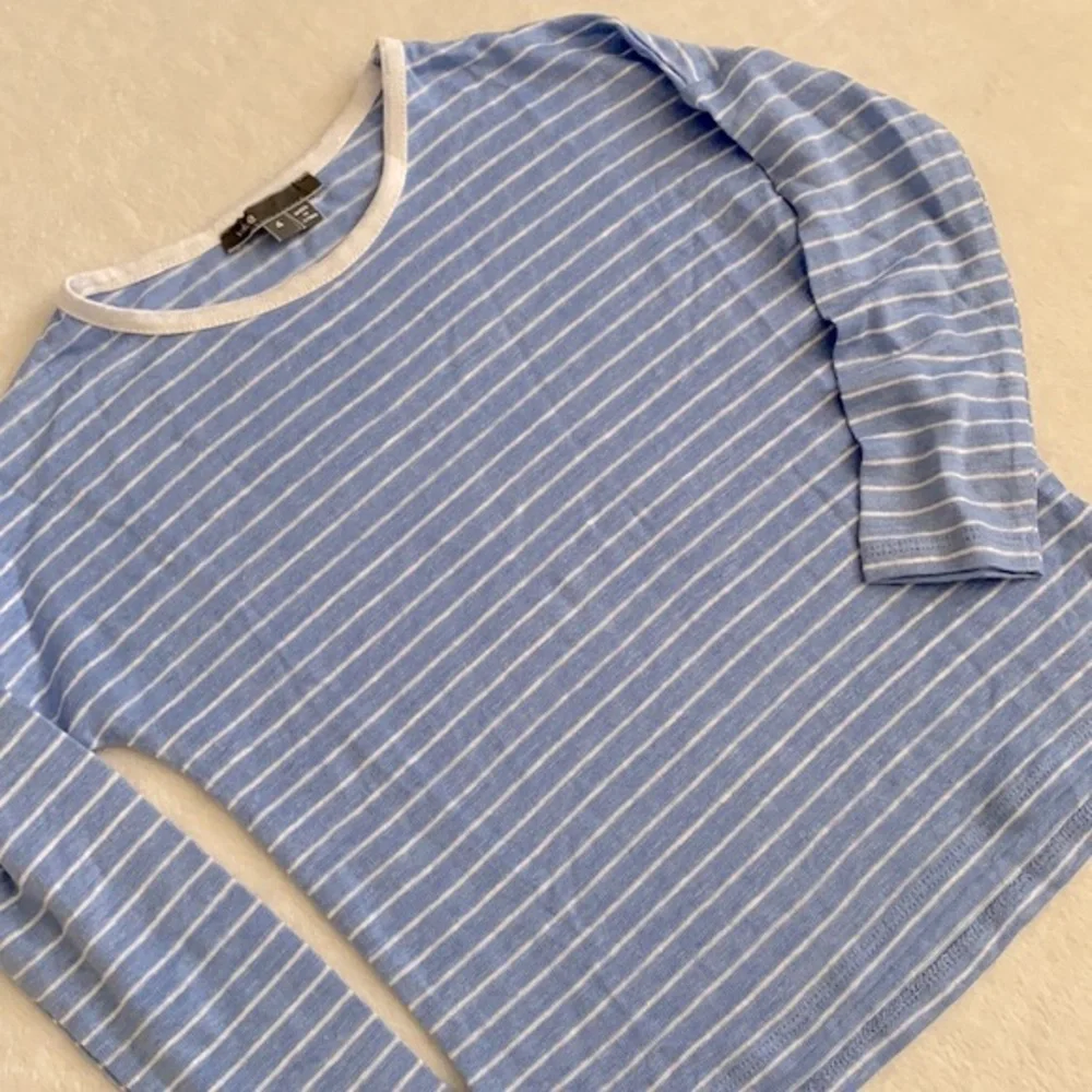 Vince | Linen Striped Long Sleeve Boxy Fit Shirt VNBXG0367 Blue/White (4) - Picture 2 of 15
